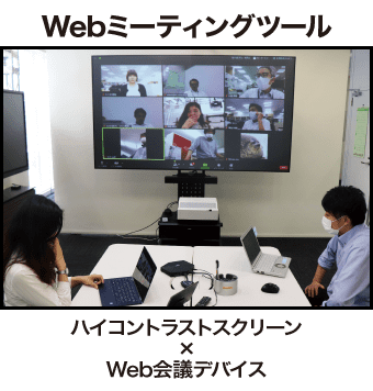 Webミーティングツール　ハイコントラストスクリーン×Web会議デバイス