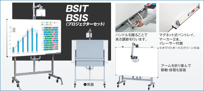 ホワイトボードスクリーン BSIT / プロジェクターセット BSIS