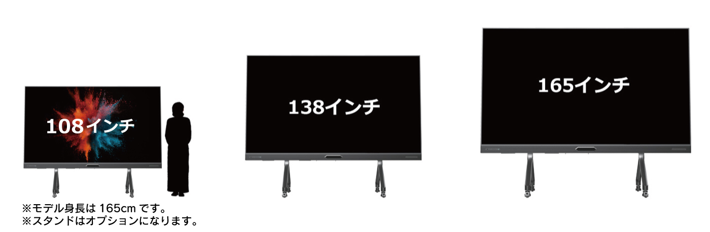 LEDHUB サイズ展開イメージ インチ